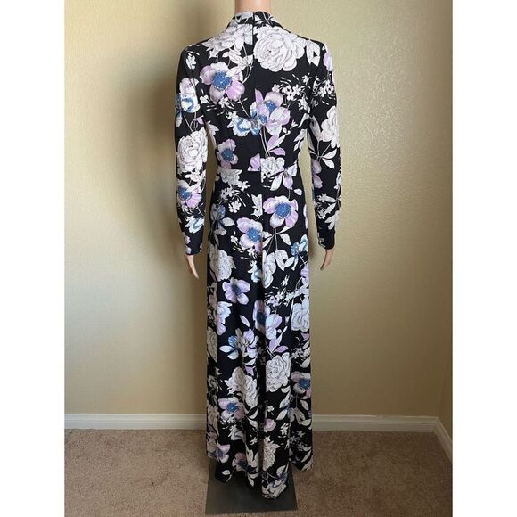 L’atiste Maxi Romper Black Purple Floral Playsuit Size S - Picture 4 of 10